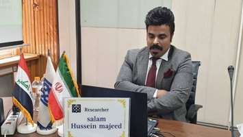دفاع از پایان نامه سلام حسین مجید دانشجوی بین الملل کارشناسی ارشد رشته تکنولوژی هوشبری دانشکده پیراپزشکی