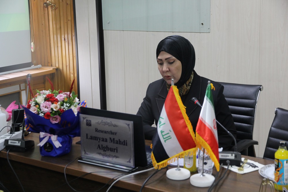 دفاع از پایان نامه جلسه دفاع لمیاء مهدی صالح الجبوری دانشجوی بین الملل کارشناسی ارشد رشته تکنولوژی هوشبری دانشکده  پیراپزشکی
