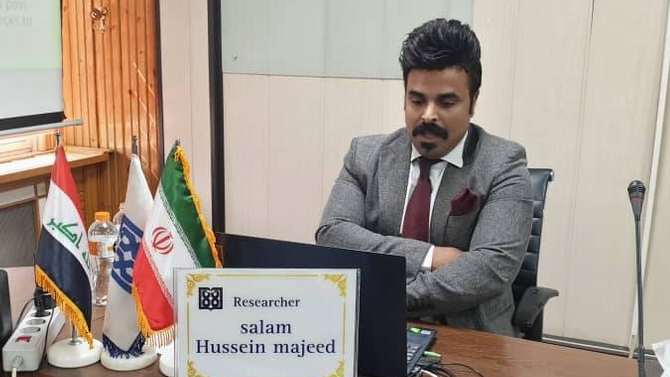 دفاع از پایان نامه سلام حسین مجید دانشجوی بین الملل کارشناسی ارشد رشته تکنولوژی هوشبری دانشکده پیراپزشکی